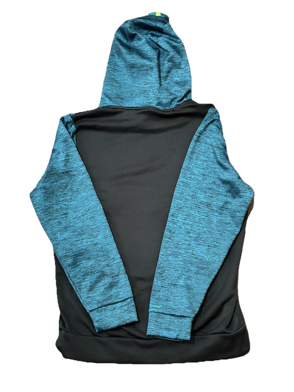 Under Armour Pullover Hoodie Jacket Storm1 Loose Black Teal Sz XL Pockets gallery