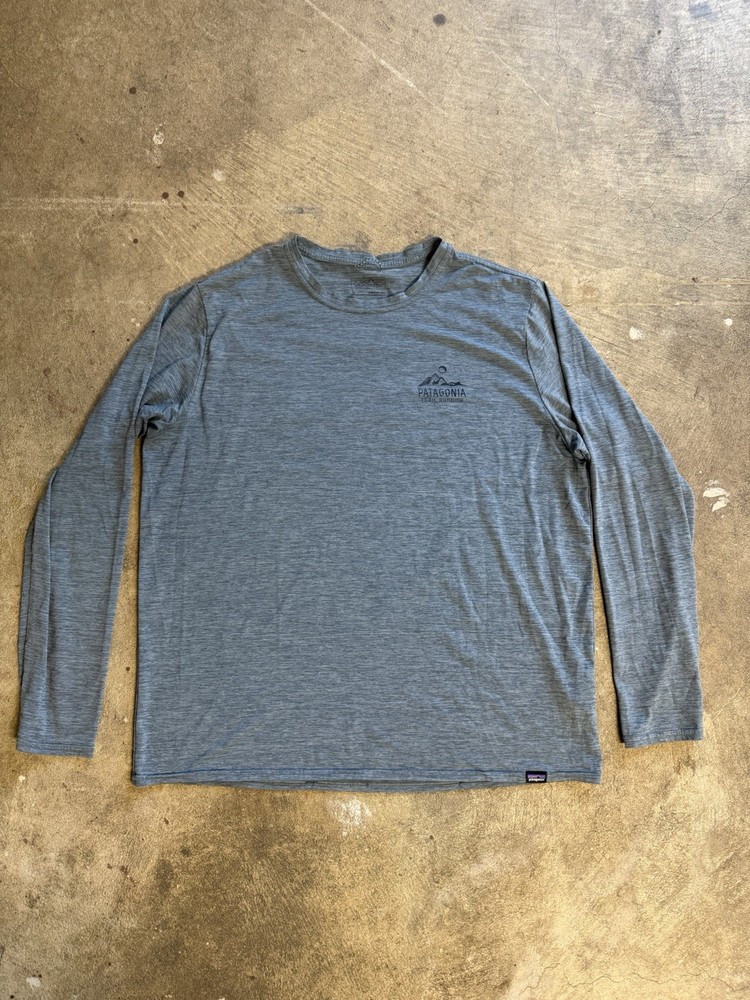 Patagonia Capilene Cool Trail Running Long Sleeve Dark Blue Mens Large