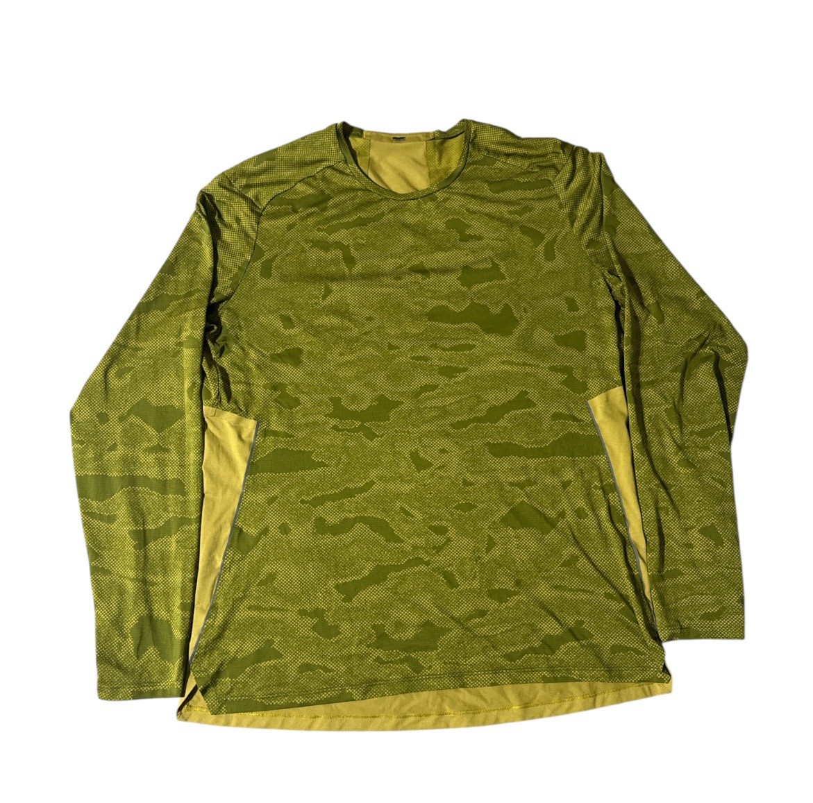 Lululemon Fast Free Long Sleeve Shirt large Chroma Camo Auric Gold Juniper Green gallery