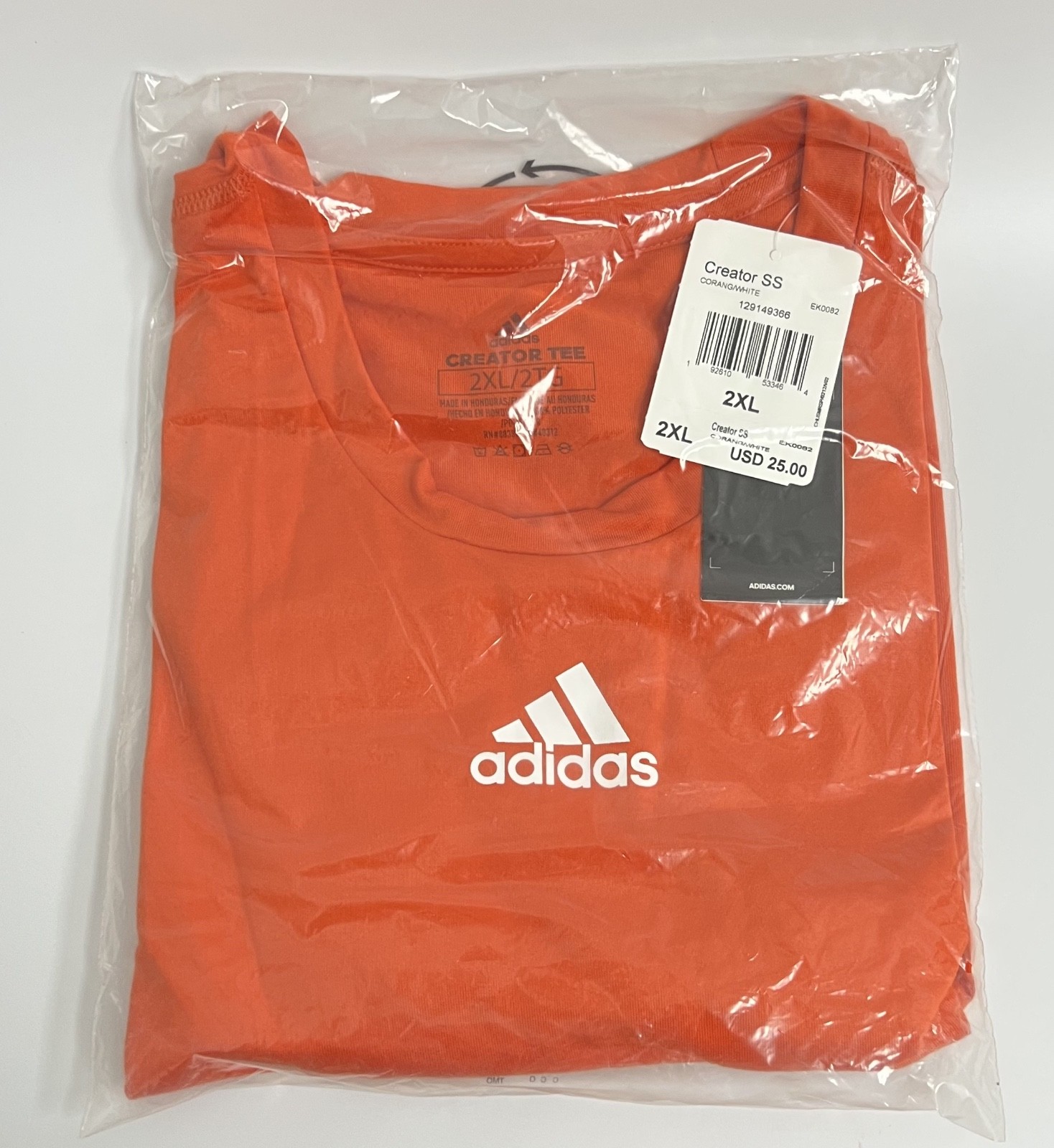 Adidas - Creator - Men's Short Sleeve T-Shirt - Orange - 2X-Large - EK0082 gallery