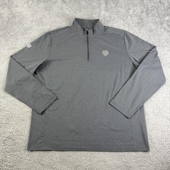 Greatness Wins Pullover Mens XL Gray Quarter Zip Performance Training Golf