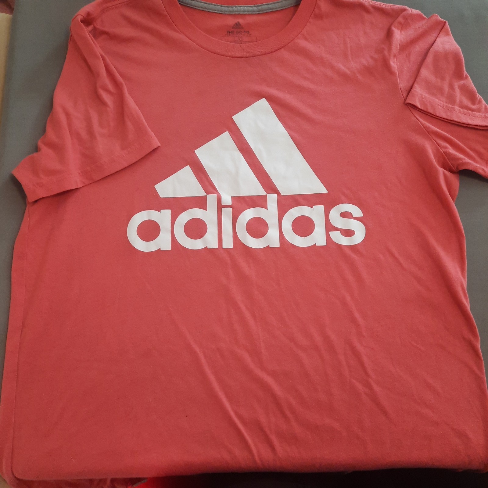 Adidas The Go-To Performance Tee Large Unisex Shortsleeeve Salmon Color gallery