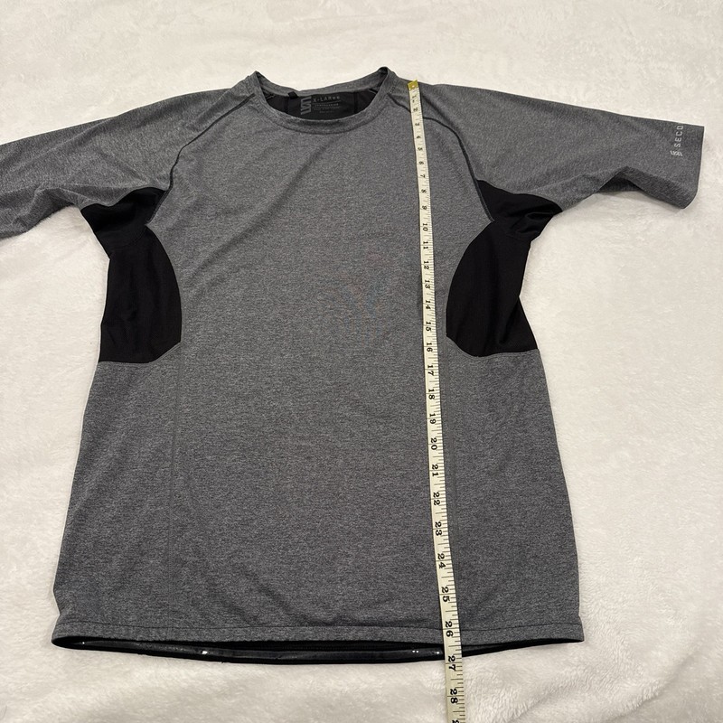 SECOND SKIN Quatroflx High Gauge Compression Shirt Men's XL Grey/Black Athletic gallery