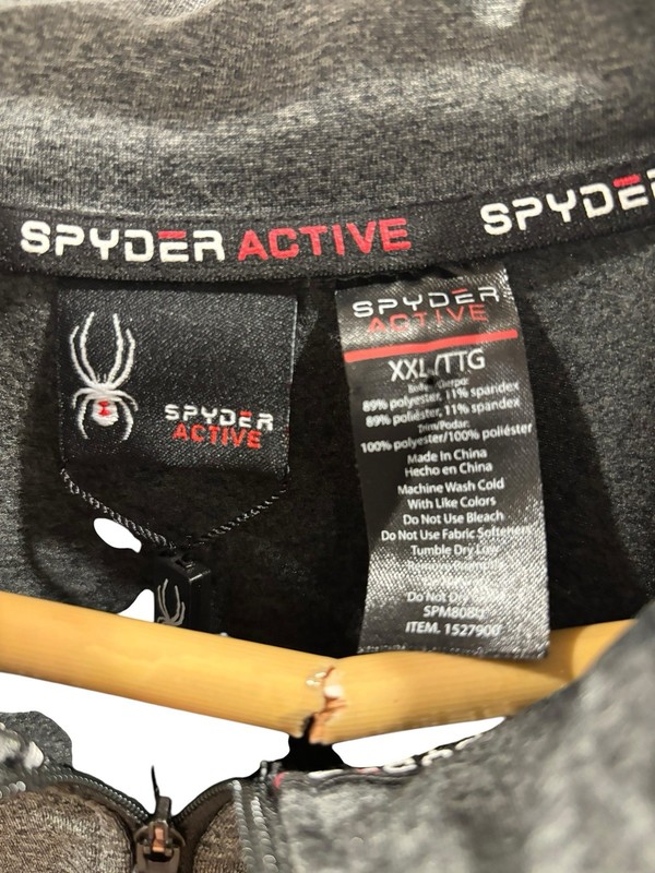 Spyder Active Men's Pullover 1/4 Zip Mock Neck Poly/Spandex XXL Gray gallery