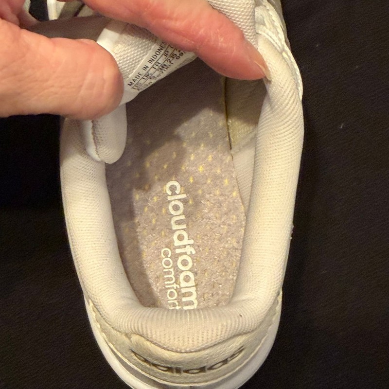 Adidas Grand Court White and Silver/Grey Leather Sneakers Women’s sz 6.5 gallery