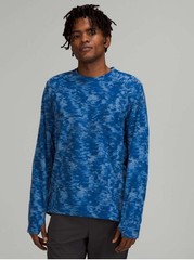 Lululemon Surge Warm Crew Mini Jacquard Chambray Mineral Blue-men’s Small
