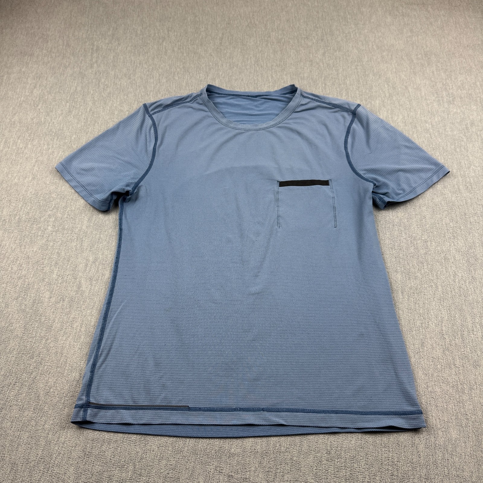 Lululemon Shirt Mens Medium Blue R.A.D. All Day Short Sleeve Athletic Gym gallery