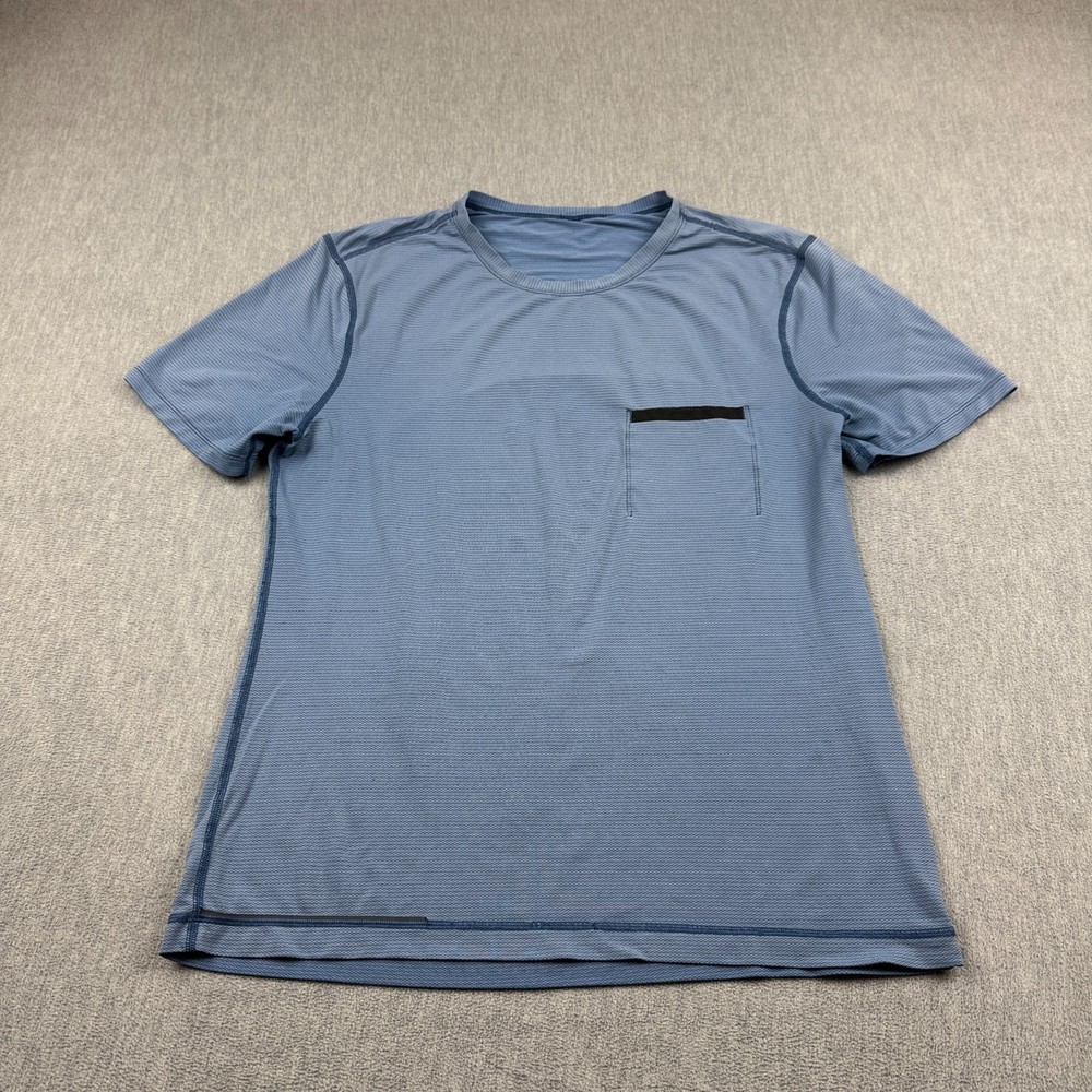 Lululemon Shirt Mens Medium Blue R.A.D. All Day Short Sleeve Athletic Gym