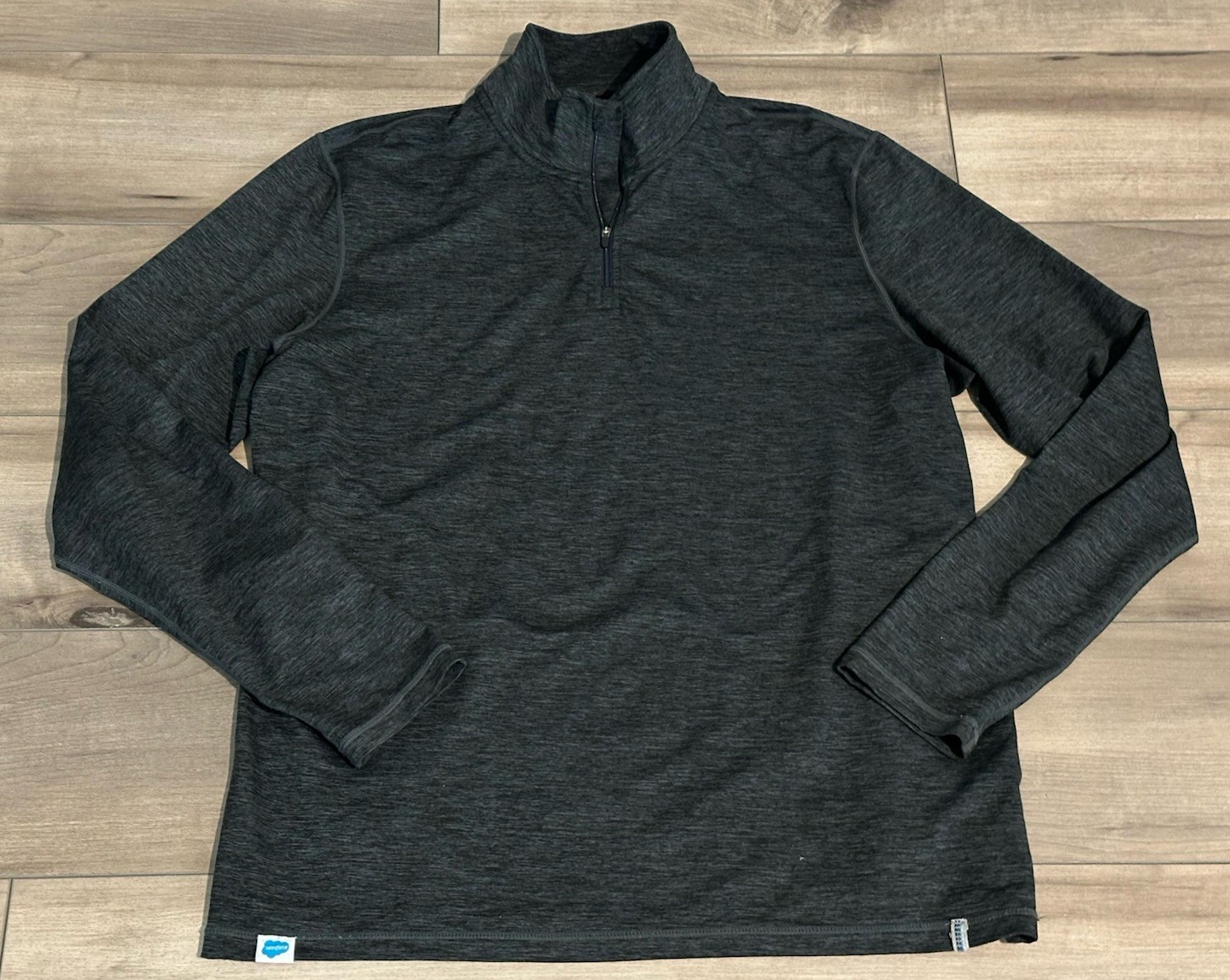 Marine Layer Weekend Sport Gray Quarter Zip Long Sleeve Performance Shirt Size L gallery