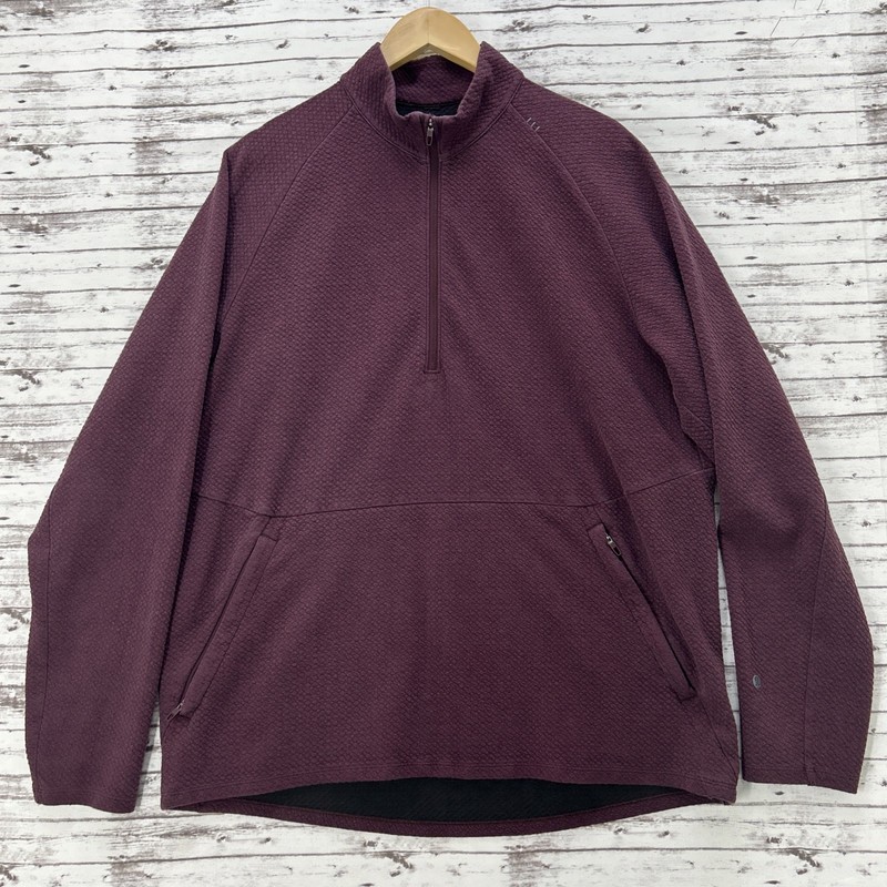Lululemon At Ease 1/2 Zip Pullover Textured Double Knit Burgundy Men's XL gallery