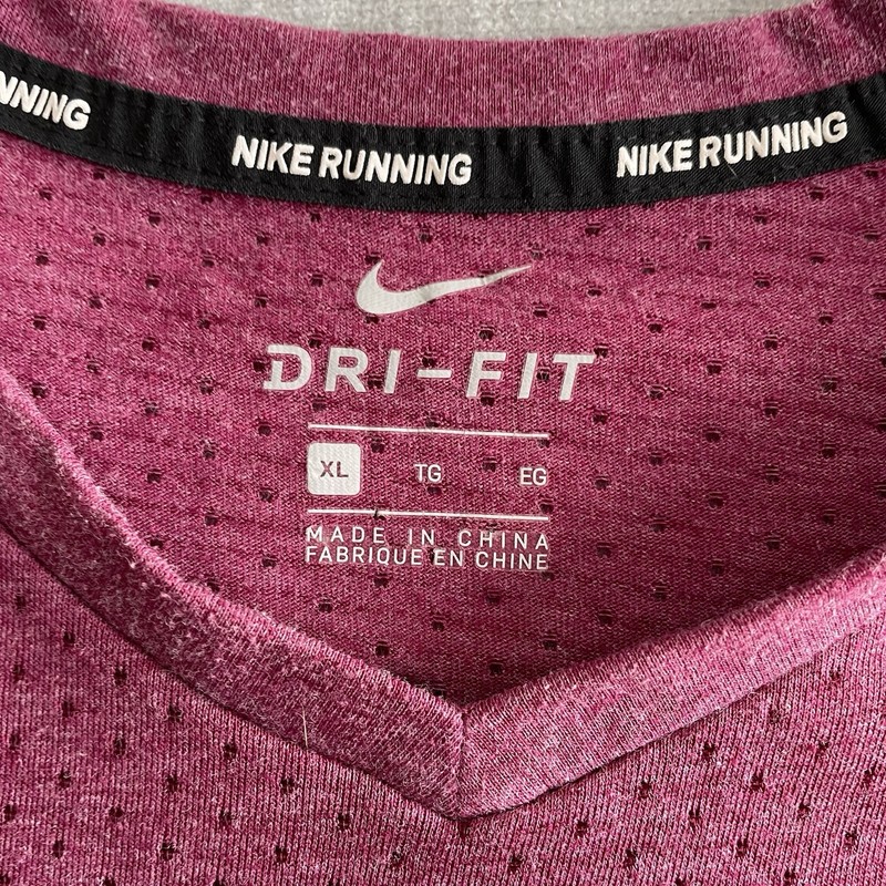 Nike Men's Dri-Fit Breathe Running Top Size XL Shirt Berry Athletic AA4858-665 gallery