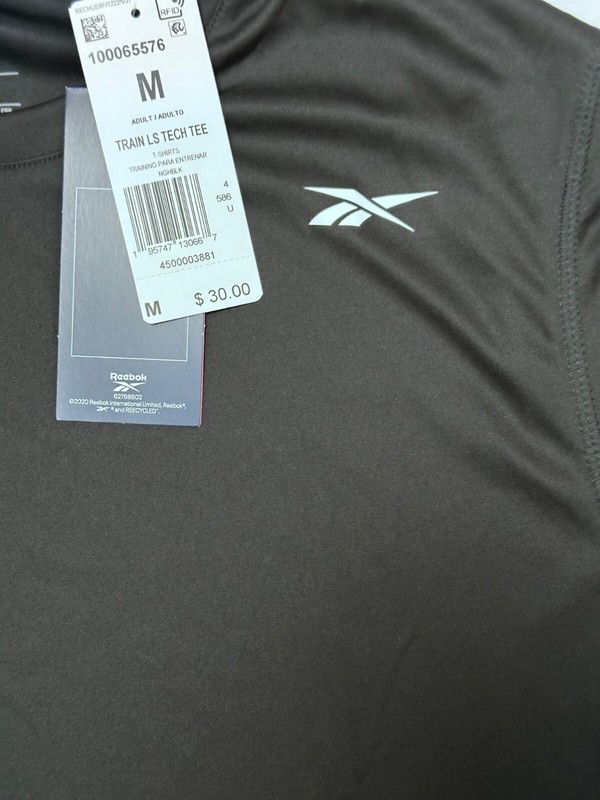 REEBOK CLASSIC FIT LONG SLEEVE TRAINING TECH TEE SHIRT BLACK MEDIUM NEW WITH TAG gallery