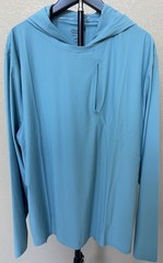 Johnnie-O Men’s Performance Maxwell Hooded Long Sleeve Shirt•NWT•Haze Blue•SMALL