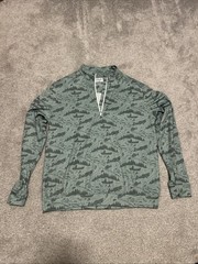 Waggle Golf 1/4 Zip Pullover Size Large Green Performance Fly Fishing
