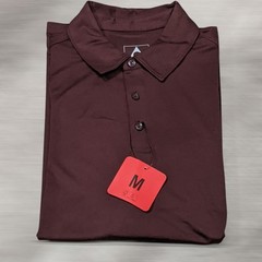 GERRY Mens Stretch Moisture Wicking Golf Polo Shirt Burgundy-Wine size MEDIUM