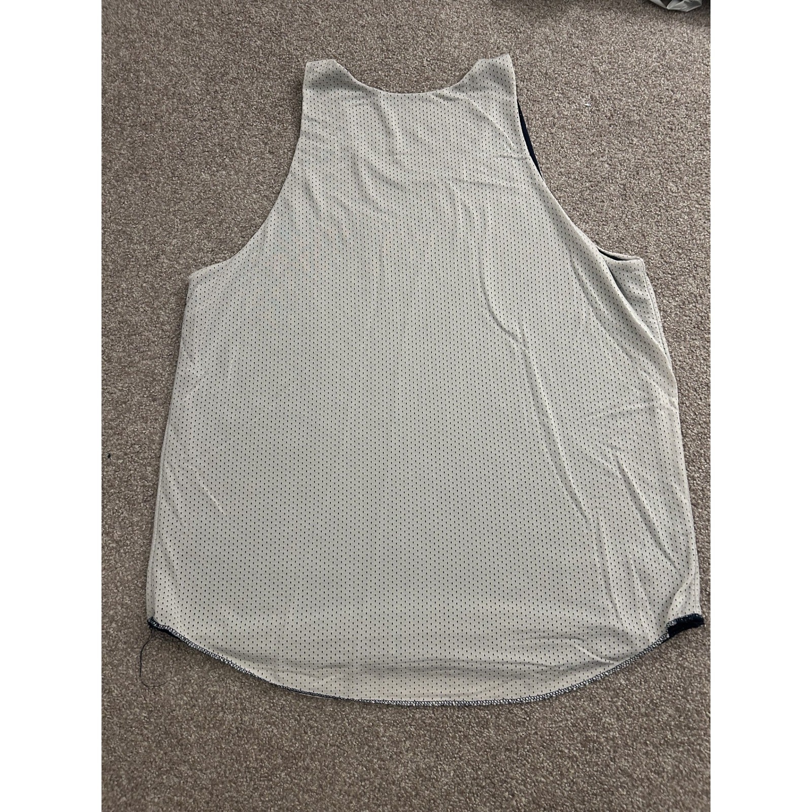 Russell Athletic Mesh Tank Top Mens L White Navy Excellent Reversible USA Made gallery