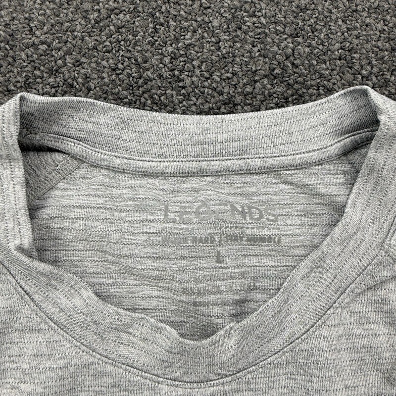 Legends Mens Enzo Long Sleeve T Shirt Size Large Gray Curve Hem Stretch gallery