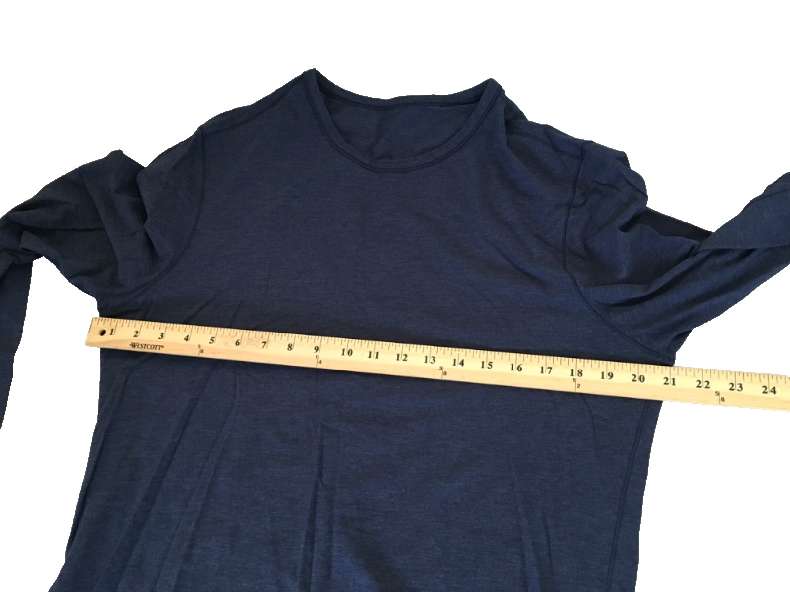 Lululemon Men’s Size L Basic Athletic Casual Long Sleeve Navy Blue T Shirt ~ A14 gallery