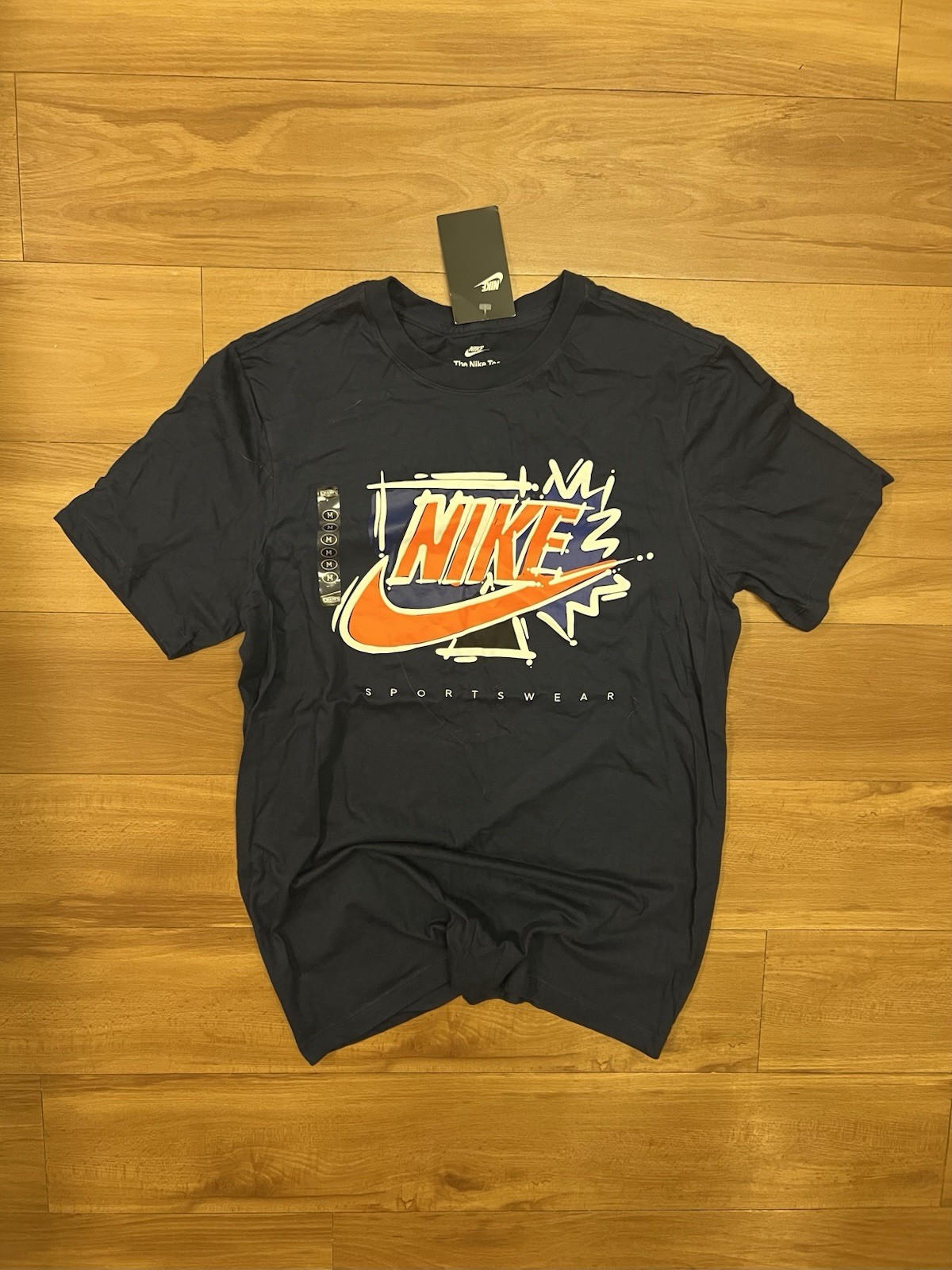 Men’s Nike Navy Blue And Orange Obsidian Shirt Size Medium NWT gallery