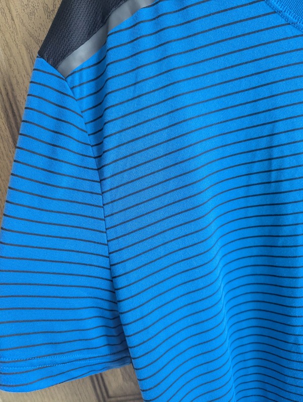 MSX By Michael Strahan Mens Blue Stripe Performance Jersey T-Shirt Blue Black... gallery