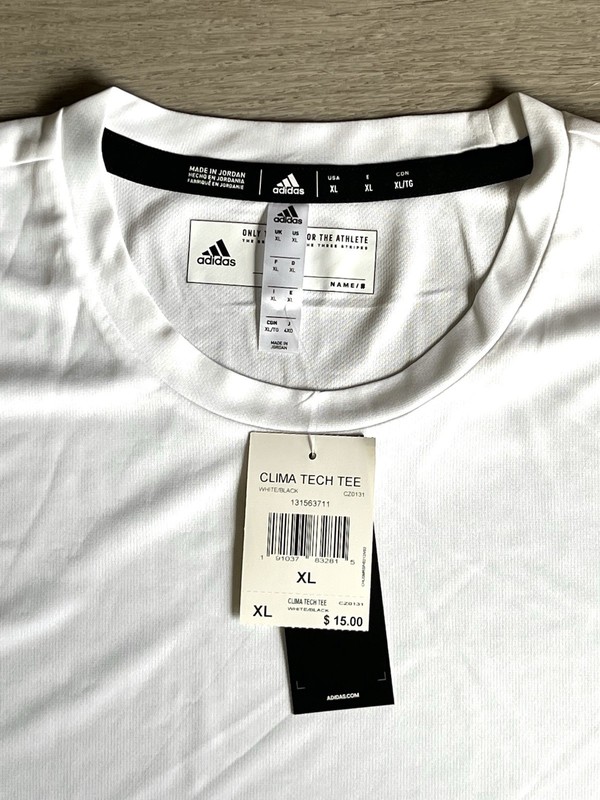 Size XL - adidas Clima Tech Men’s Short Sleeve Shirt CZ0131 White NWT No Bag gallery