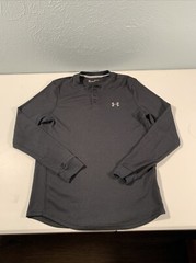 Men’s Under Armour Cold Gear Long Sleeve Waffle Henley Shirt Sz S