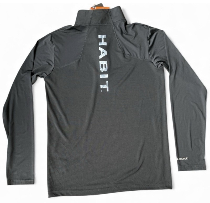 Men's Habit Black Fork Mountain Trail 1/4 Zip Performance Layer Size Medium gallery