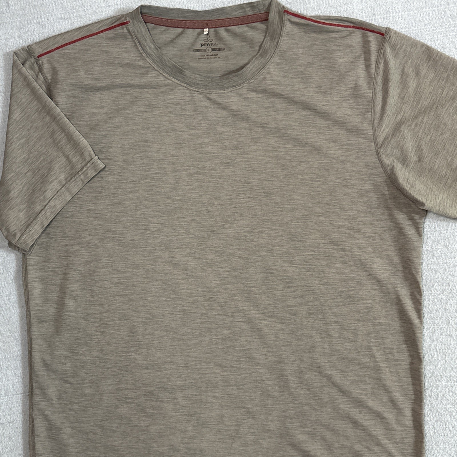 prAna Hardesty Tee Shirt Mens Large Gray Stretch Performance Running Golf gallery