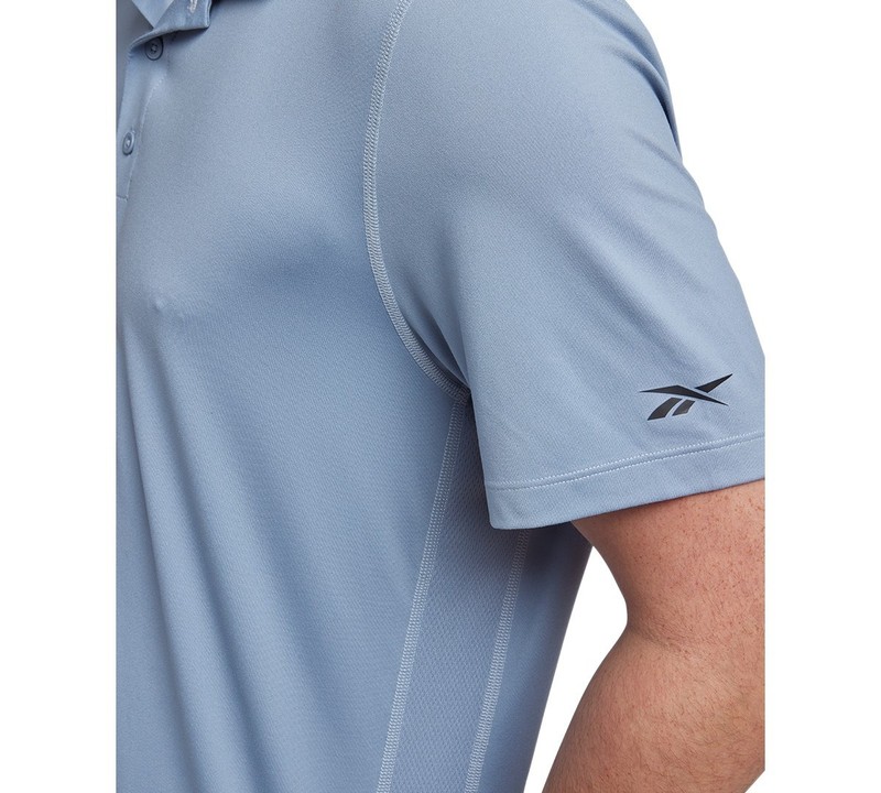 REEBOK Performance Training Polo Golf Shirt sz M Medium Vintage Blue gallery