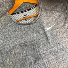 Nike Pacer Shirt Mens XL Gray Grid Running Dri Fit Long Sleeve Reflective