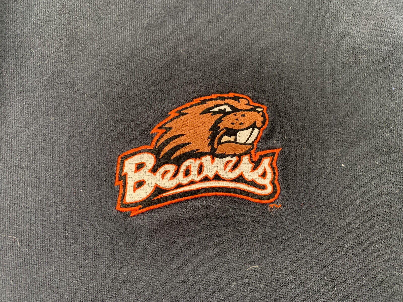 Vintage Nike Team Beavers Quarter Zip Pullover Black &Orange Sweatshirt Sz Large gallery