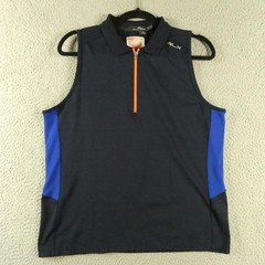 RLX Ralph Lauren Shirt Mens XL Blue Sleeveless 1/4 Zip Golf Whistling Straits