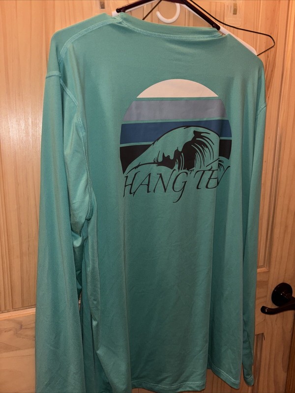 Hang Ten UV 50+ Teal Long Sleeve Size Large gallery