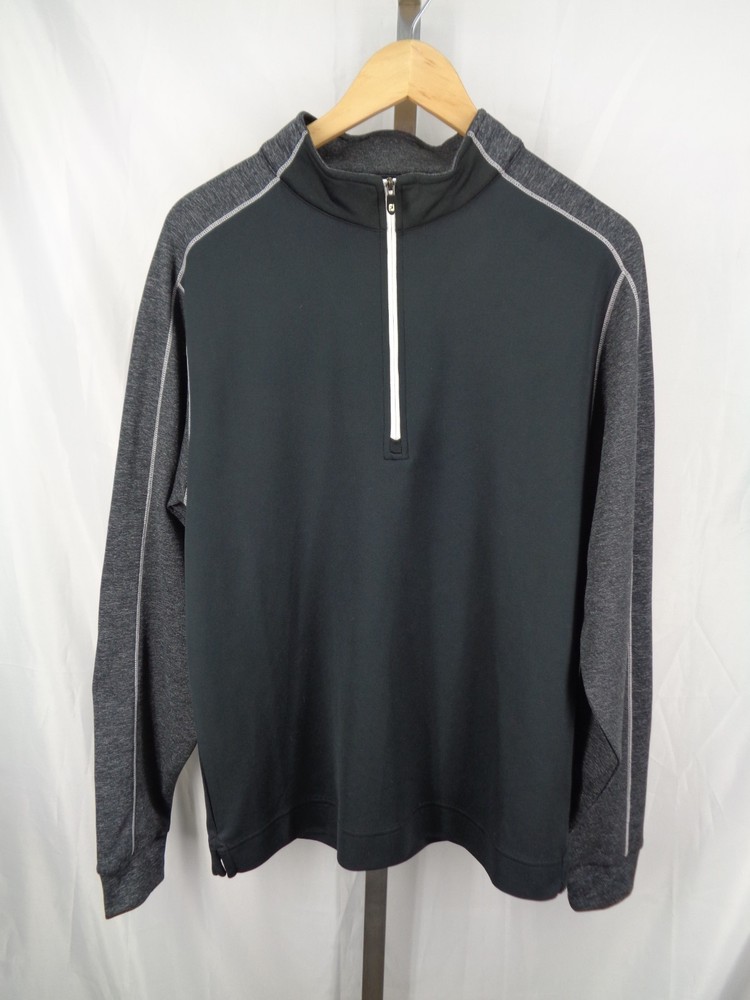 Footjoy FJ Black Heathered 1/4 Zip Top Jacket Size Medium Athleisure Golf Active