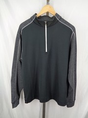 Footjoy FJ Black Heathered 1/4 Zip Top Jacket Size Medium Athleisure Golf Active