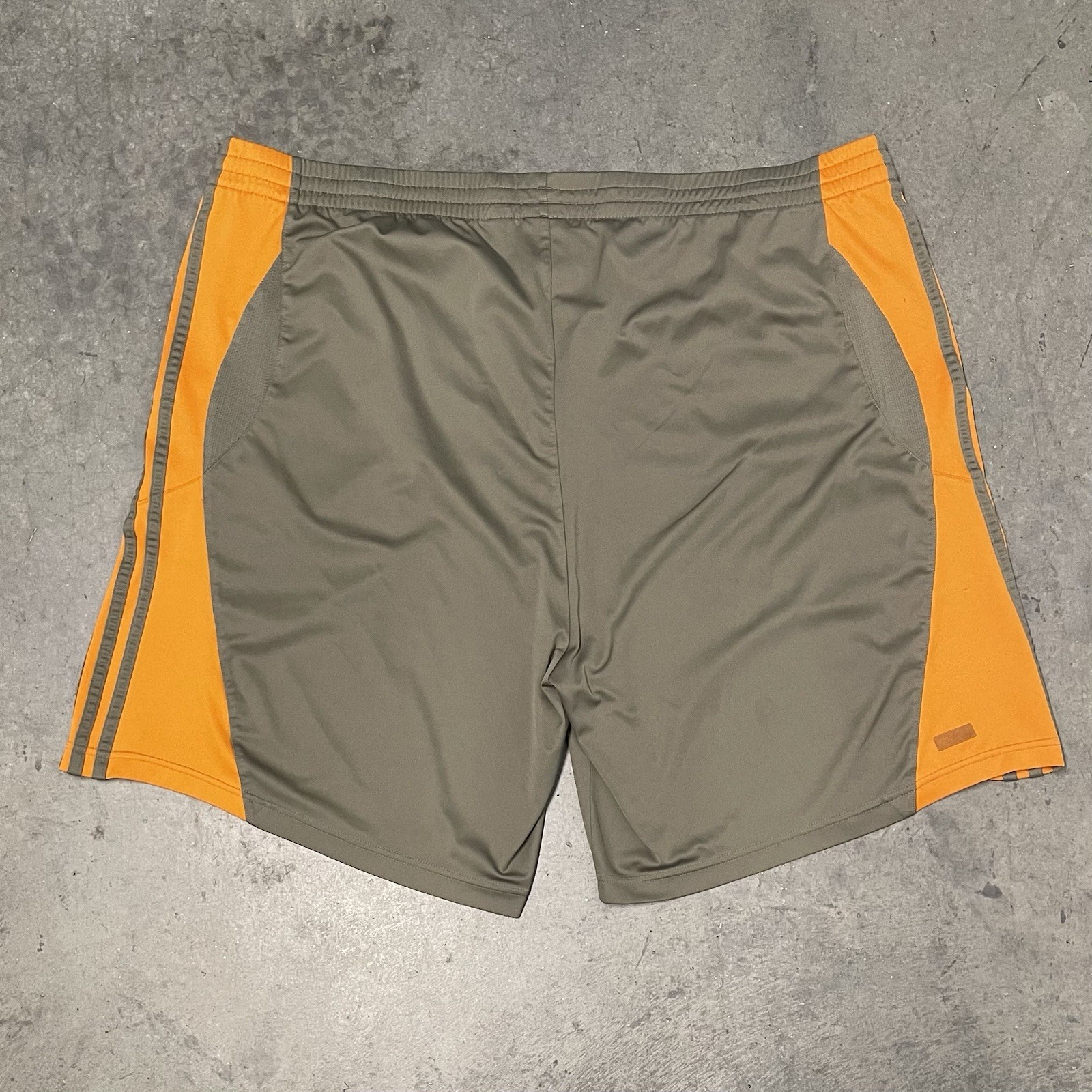 Size 2XL - Vintage Adidas Shorts Y2K Orange Olive Grey gallery