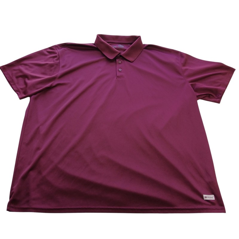 RUSSELL Athletic Shirt Men 4XL/Burgundy/Flex Collar-3 button Henley/Short Sleeve gallery
