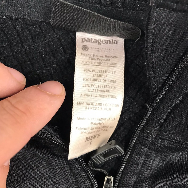 Patagonia R1 Fleece Pullover Mens L Black Zip Up Waffle Knit Vintage Y2K Jacket gallery