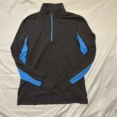 Lululemon Men’s Velocity 1/4 Zip Mini Hyper Stripe Black Gray Stretch