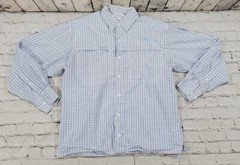 World Wide Sportsman MENS SIZE M Vented Outdoor Blue Plaid Fishing Shirt