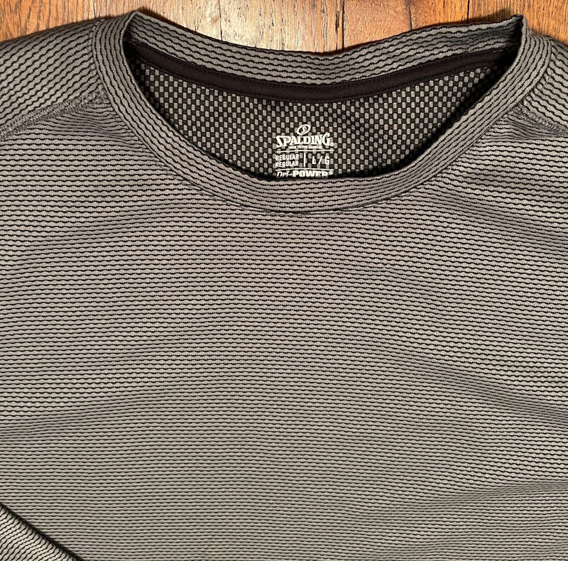 NWOT Spaulding Dri-Power Long Sleeve Mens Shirt Large Grey Athletic T-Shirt gallery