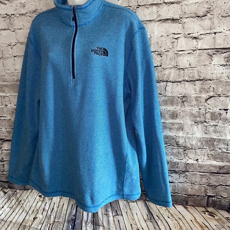 The North Face Mens 1/4 Zip Fleece Shirt Jacket L Turquoise Blue Shirt B24 gallery