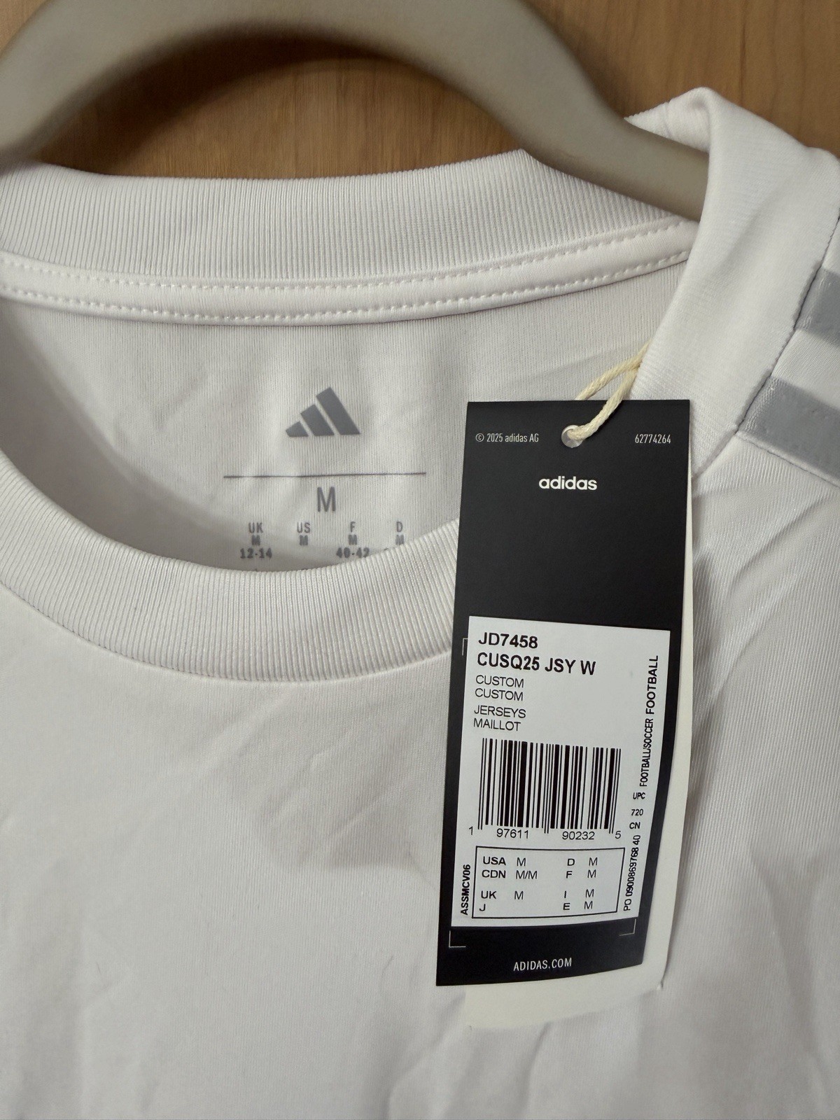 Adidas Men's Train Icons 3-Stripes Training Jersey White Gray Stripes Size M NWT gallery