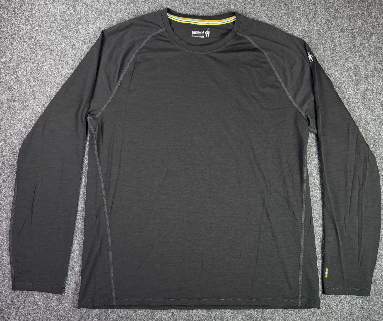 Smartwool Merino Wool Baselayer Shirt Mens L Black Long Sleeve Hiking Camping gallery