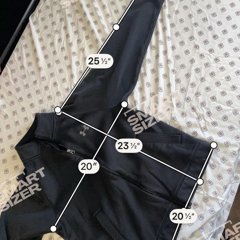 Under armor Zip Up Black logo pockets drawstring collared gym activewear sport gallery