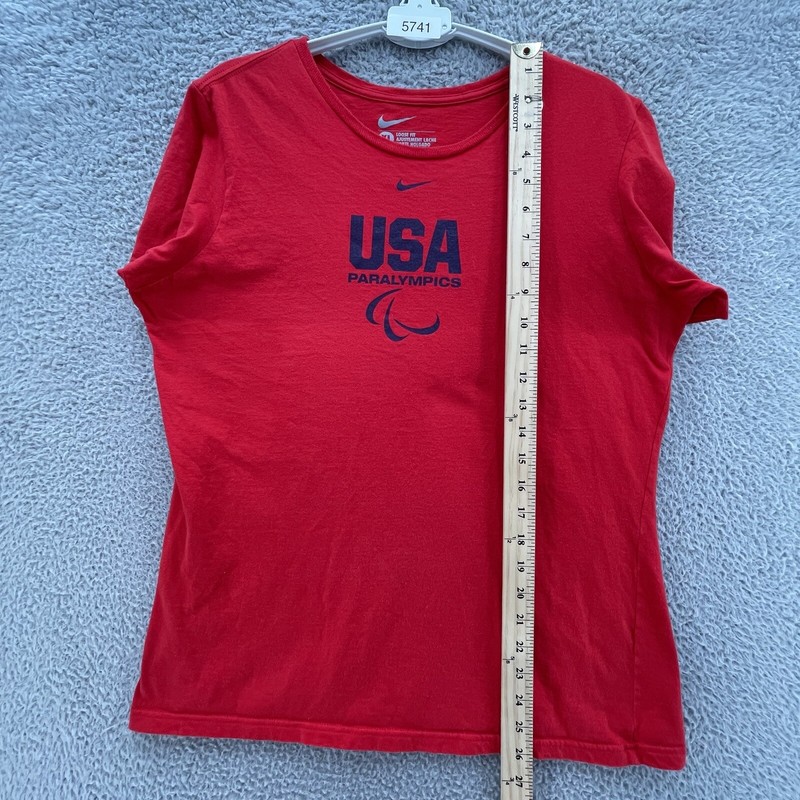 Nike USA Paralympics Tee Men Extra Large XL Red Loose Fit Swoosh Front Cotton gallery