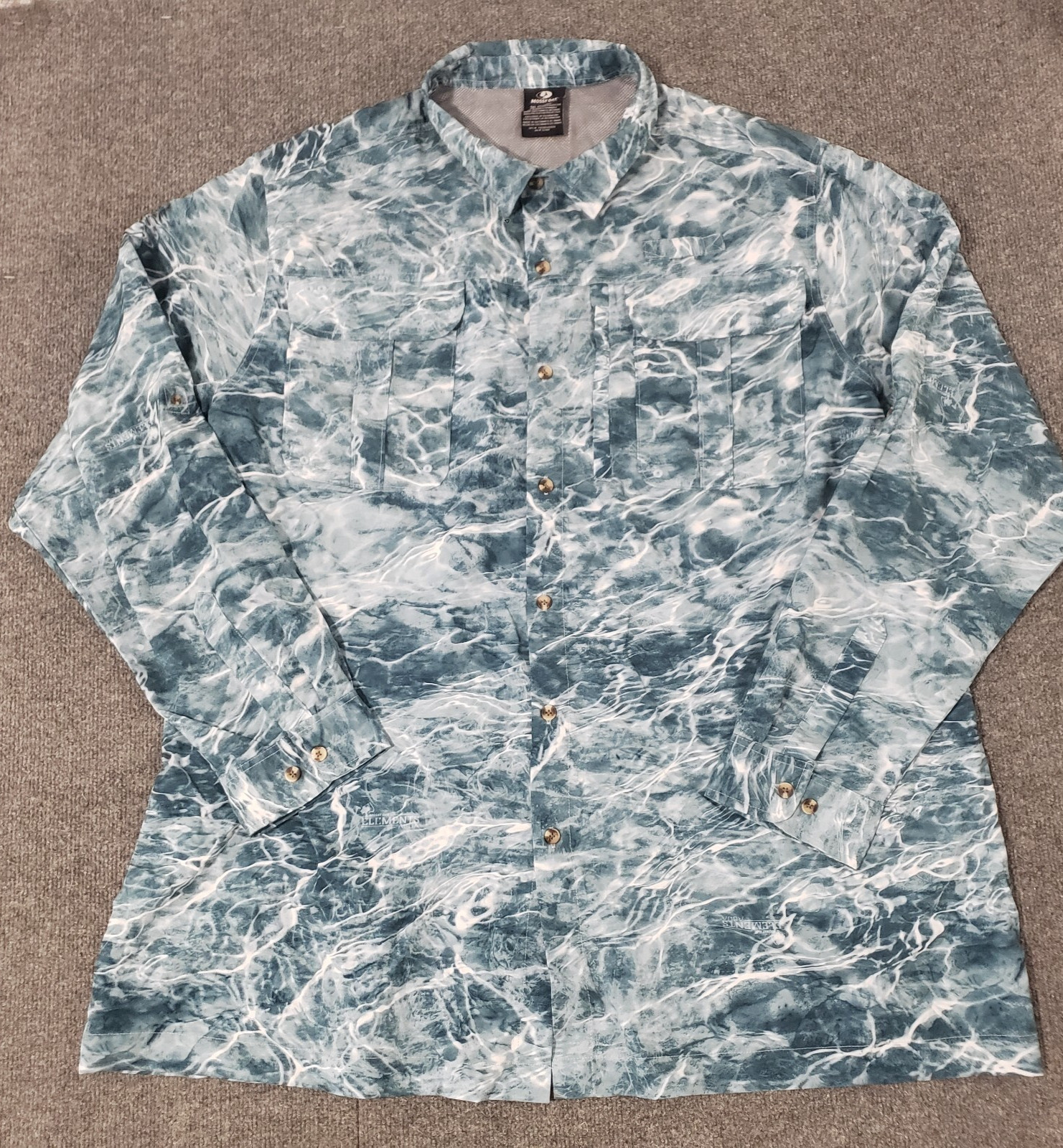 MOSSY OAK elements agua fishing button up shirt men's 3XL gallery