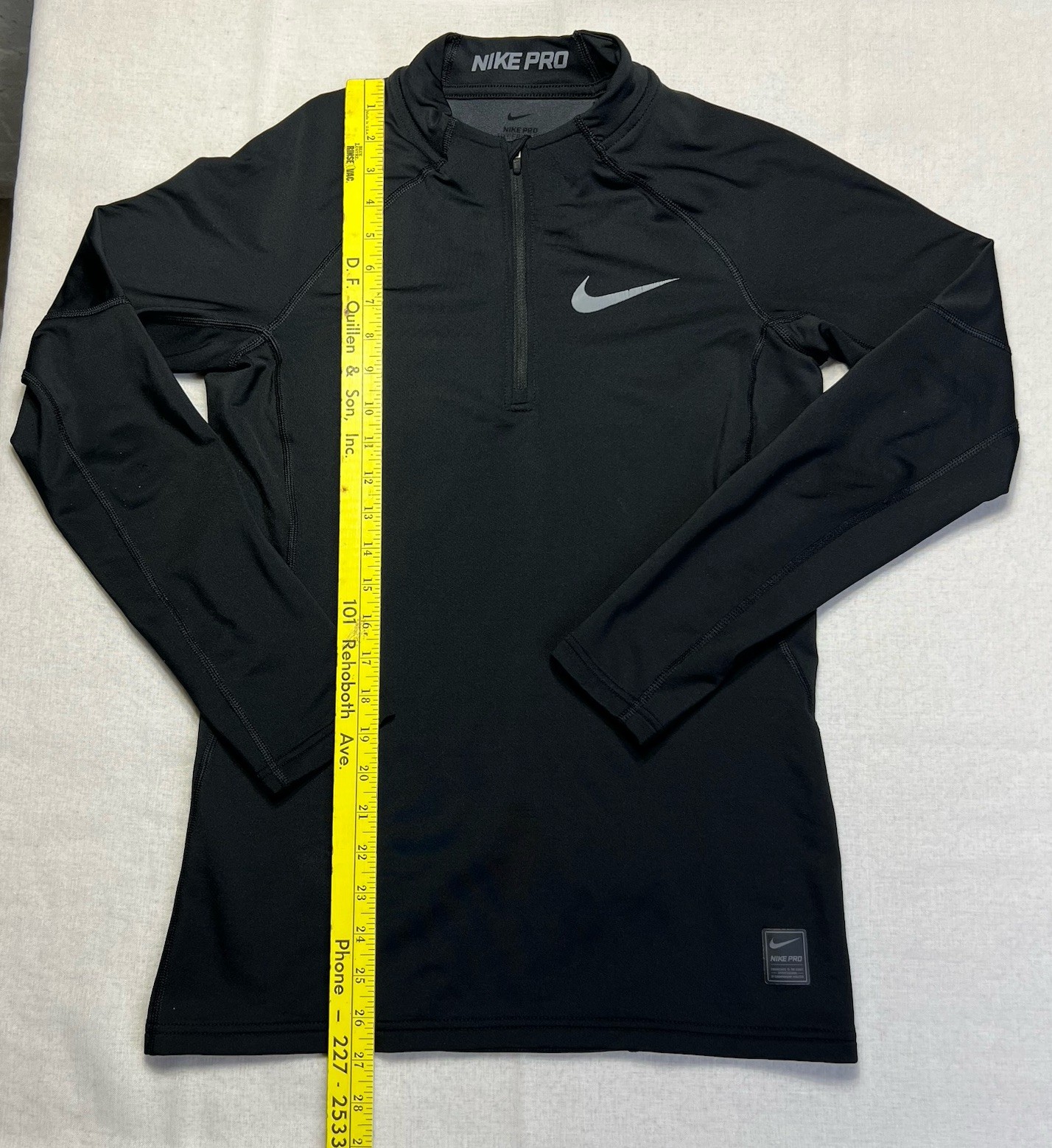 Nike Pro Hyperwarm Dri-Fit Shirt Mens Small 1/4 Zip Pullover LS Fitted Black gallery