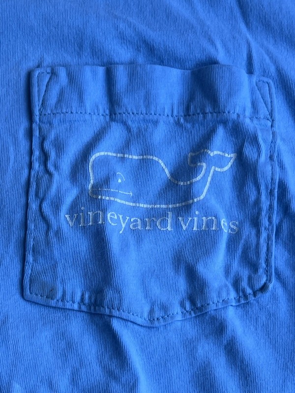 Vineyard Vines T-Shirt Top Men's Size Small S "Whale" Blue S/S Cotton *READ* gallery