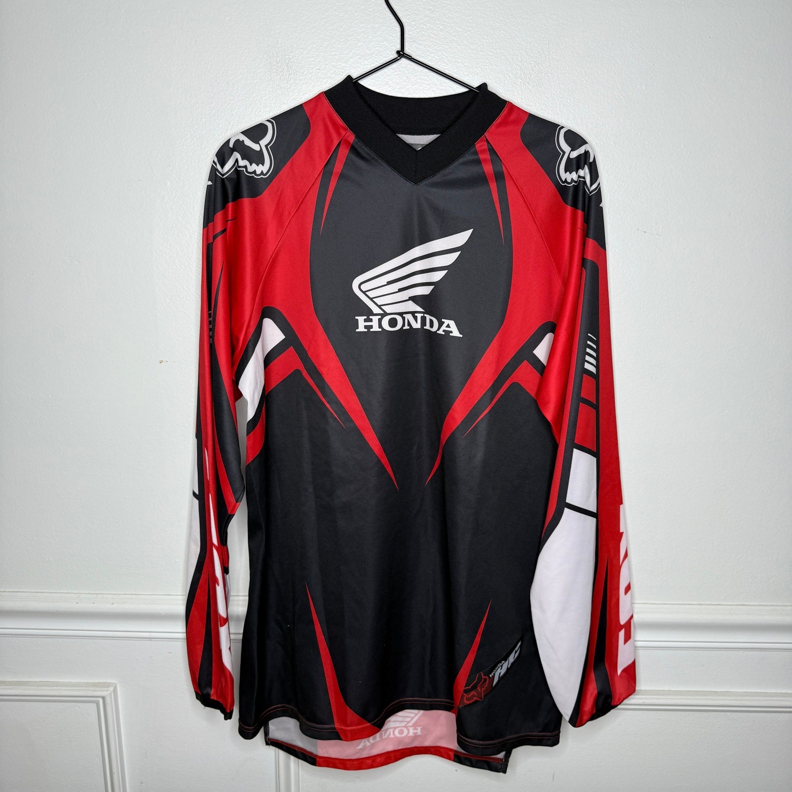 Fox Racing Honda Red and Black Motocross Jersey Made in Taiwan Mens Small gallery